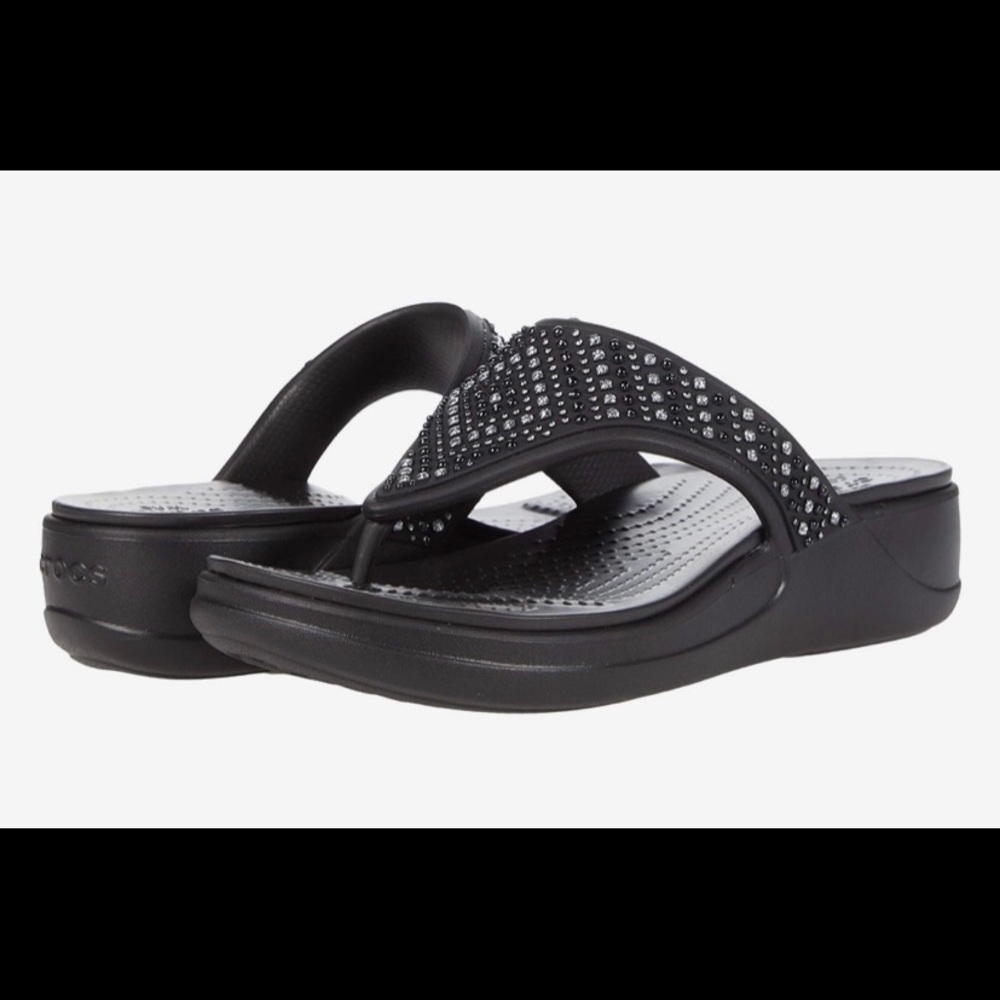 Crocs Monterey Shimmer Wedge Flip size 10